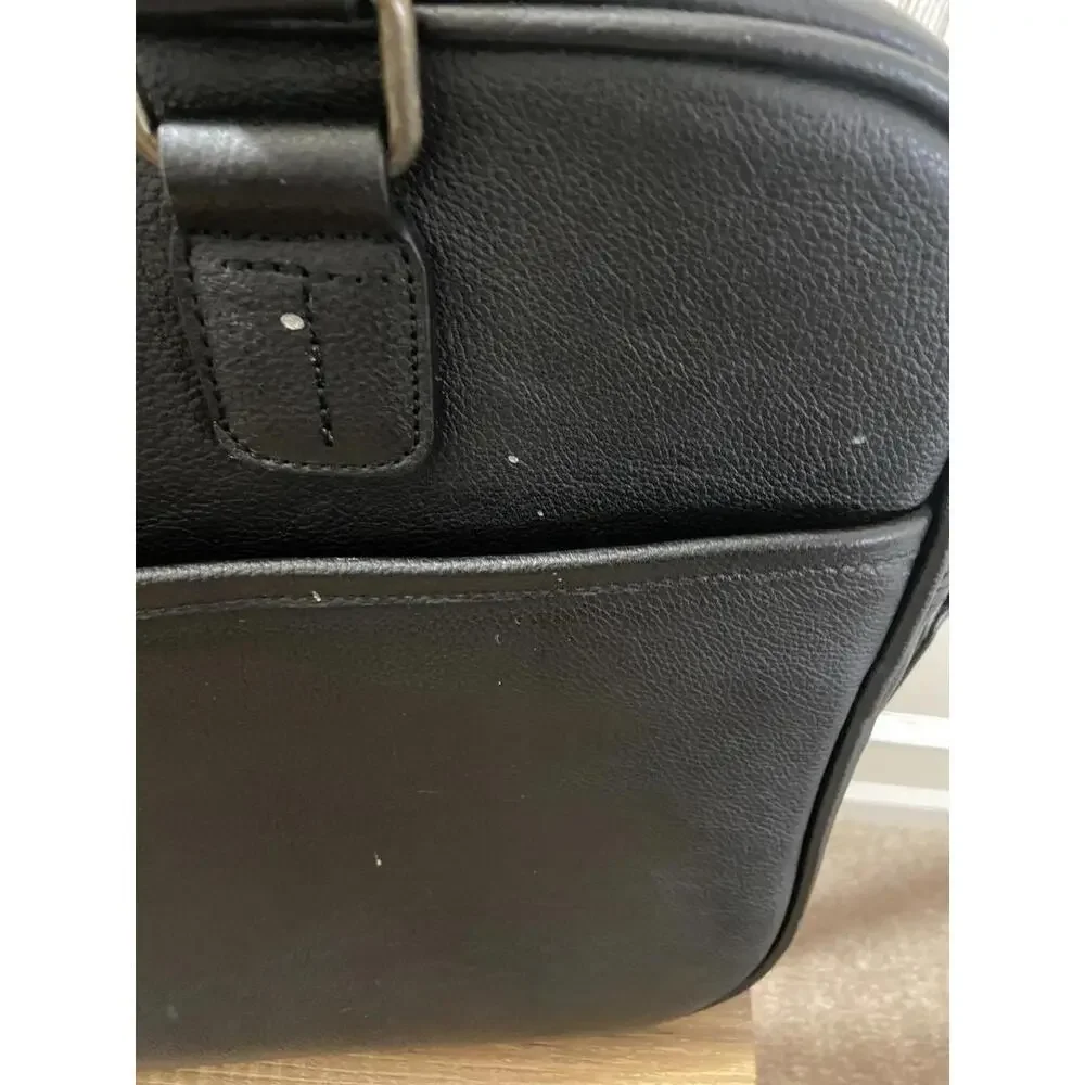 Quavaro Black Eagle Briefcase W Strap, Heavy Duty Leather